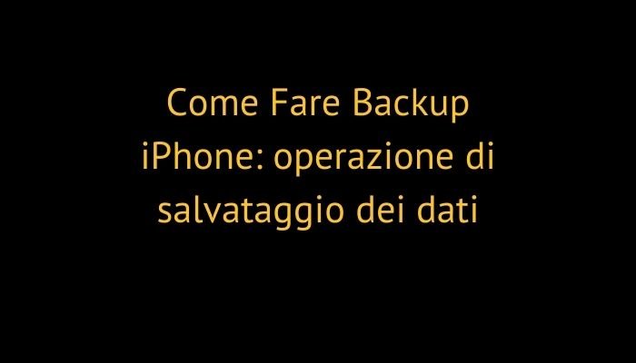 Come Fare Backup iPhone: operazione di salvataggio dei dati