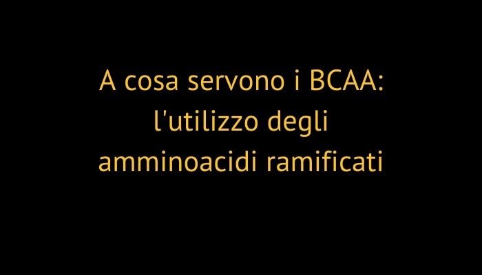 A cosa servono i BCAA: l'utilizzo degli amminoacidi ramificati