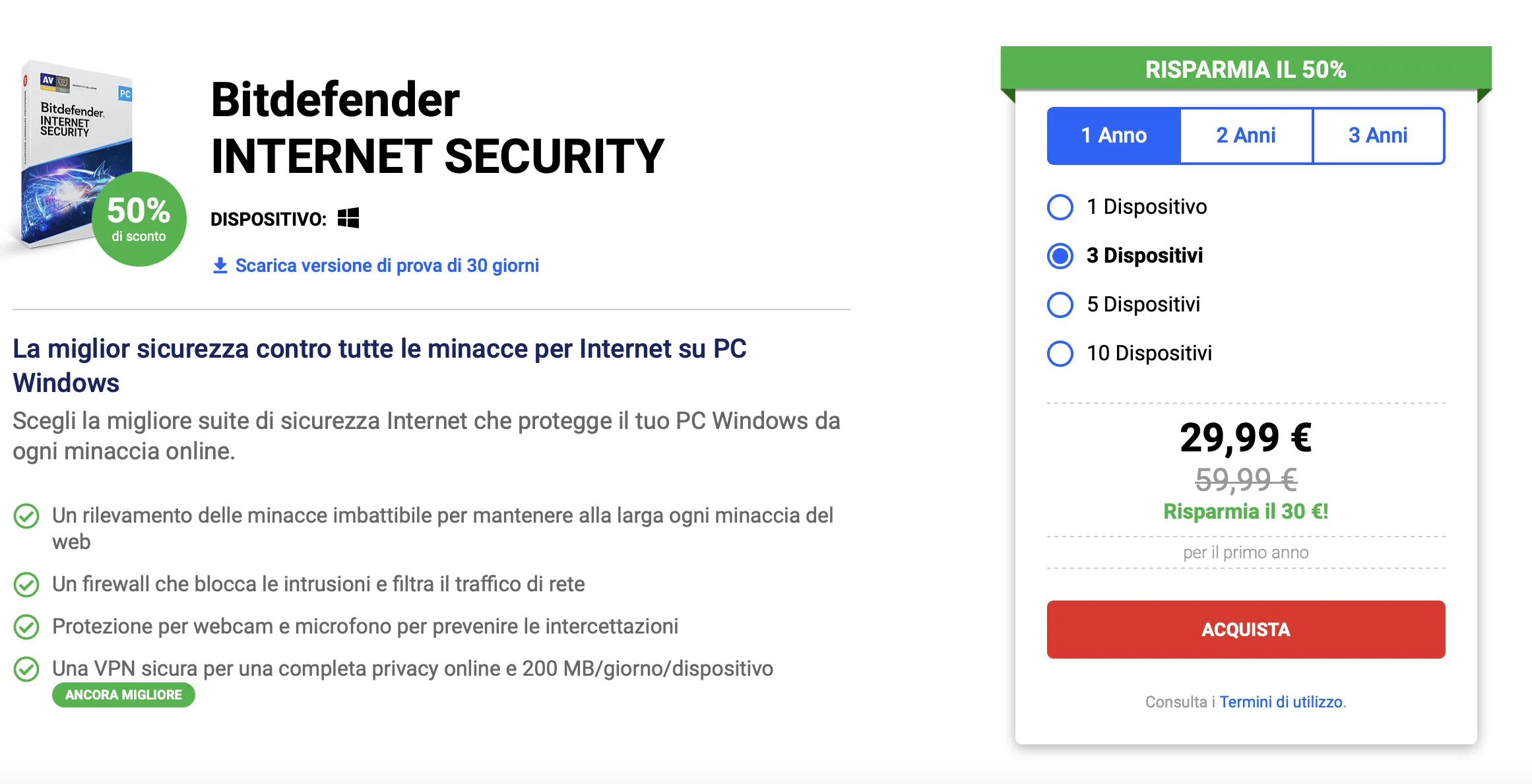 Internet Security Software prezzo