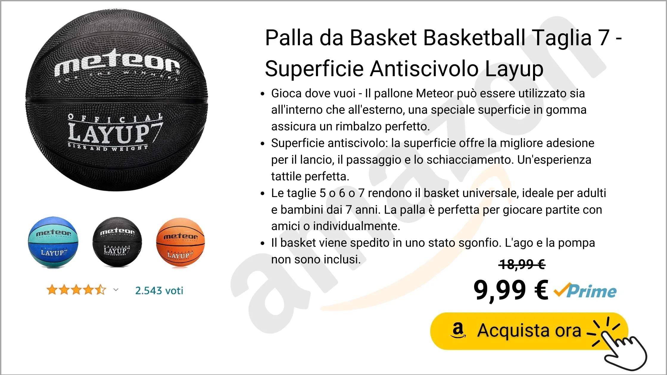 pallone basket meteor economico