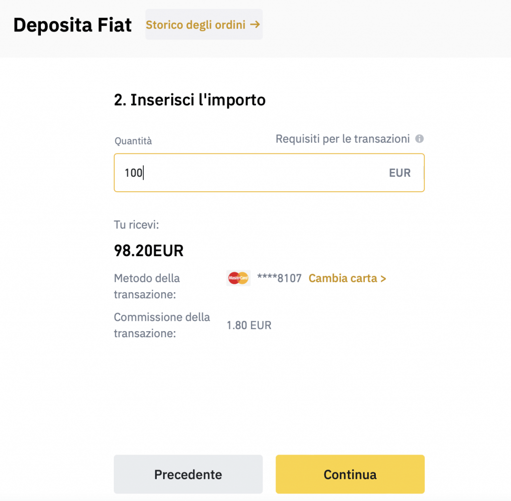 come acquistare ethereum su binance commissione di transazione