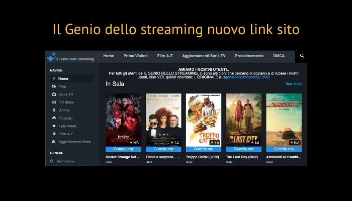 Il Genio dello streaming nuovo link sito