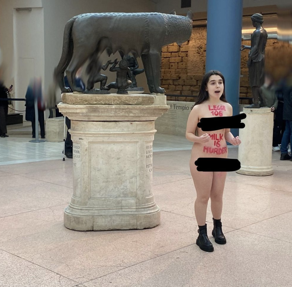 Video di Maria Sofia Federico senza censure nuda al museo