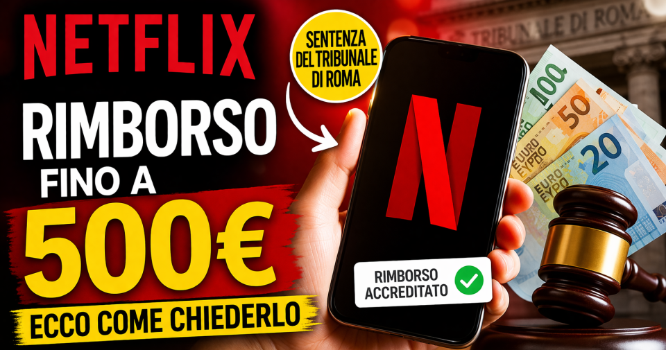 come richiedere rimborso Netflix